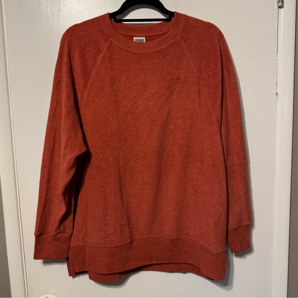 VS PINK Oversized Orange Crewneck Size M